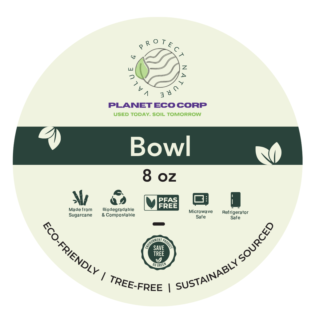 Eco Corp 8oz Soup & Rice Bowl - 100% certified compostable
