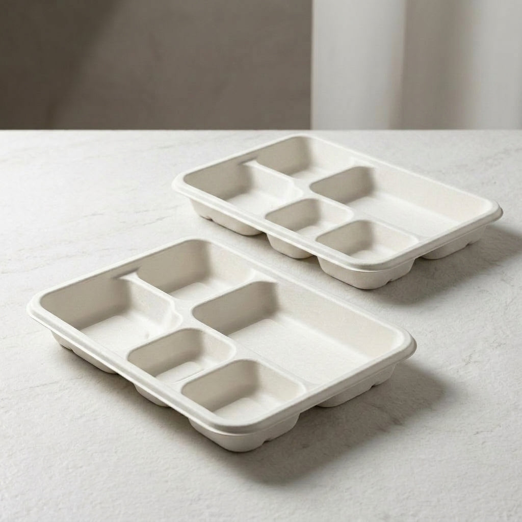 Eco Corp 5 Compartment Trays - 100% certified compostable