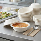 Planet Eco Corp 8 oz Compostable Small Bowls for sides sauces condiments kids meal, Sugarcane Bagasse, PFAS-Free, Plastic-Free, Microwave & Freezer Safe