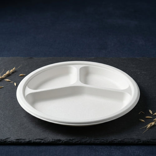 Eco Corp 3 Compartment Plate - 100% certified compostable