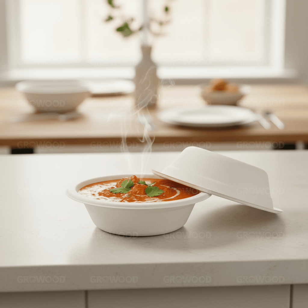 Planet Eco Corp 12 OZ Sugarcane Bagasse Soup Salad Bowl – Compostable Disposable Bowl, Heavy Duty, Hot & Cold food, Microwave Safe, PFAS free, No Microplastics