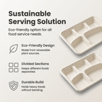 Planet Eco Corp | 5-Compartment 11 Inch Compostable Meal Tray | 50 Pack