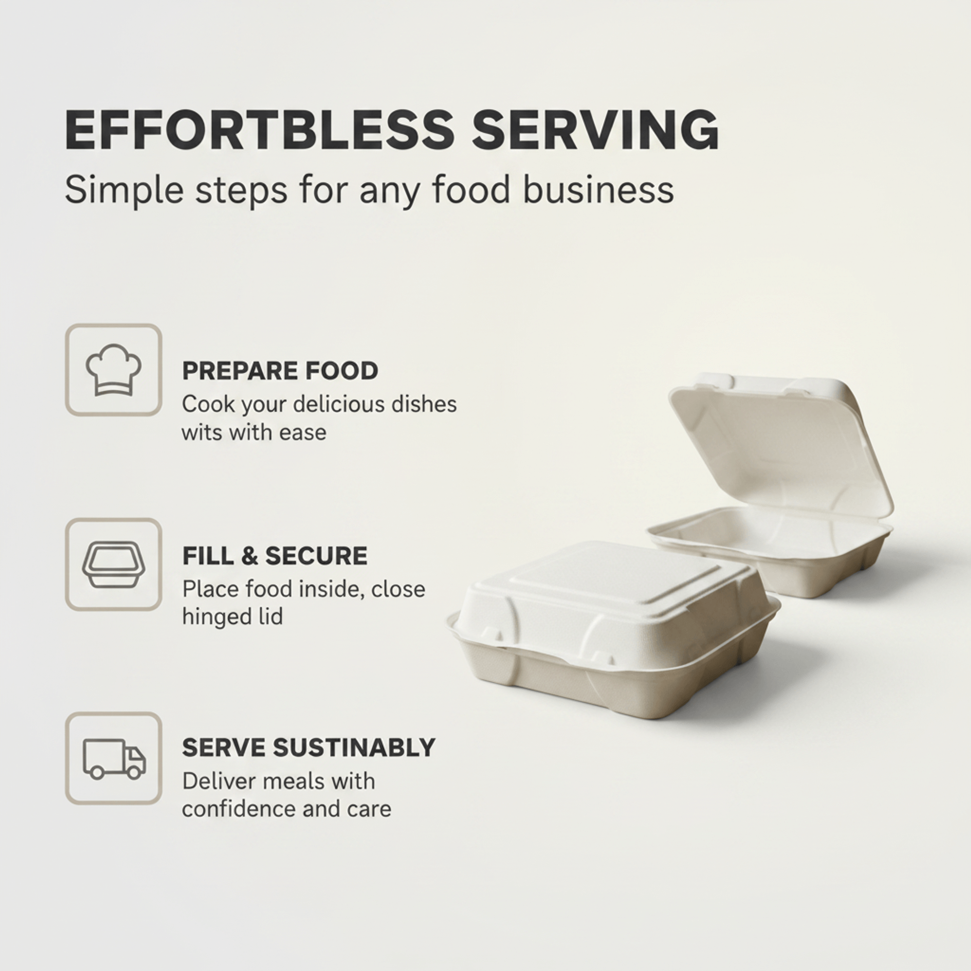 Planet Eco Corp 9x9 Inch Compostable Clamshell Food Containers - 50 Pack, Sugarcane Bagasse, Leak-Resistant, Microwave Safe, Eco-Friendly Takeaway Food Boxes, PFAS-Free & Biodegradable