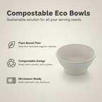 Planet Eco Corp 6 oz Compostable Small Bowls, Fruits Dessert Dip Bowl, Sugarcane Bagasse, PFAS-Free, Plastic-Free, Microwave & Freezer Safe