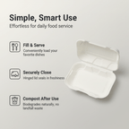 Planet Eco Corp 9 x 6 Inch Compostable Clamshell To Go Containers, Sugarcane Bagasse Takeaway Containers, Leak-Resistant, Microwave & Freezer Safe, PFAS-Free, Plastic-Free & Tree-Free Food Packaging
