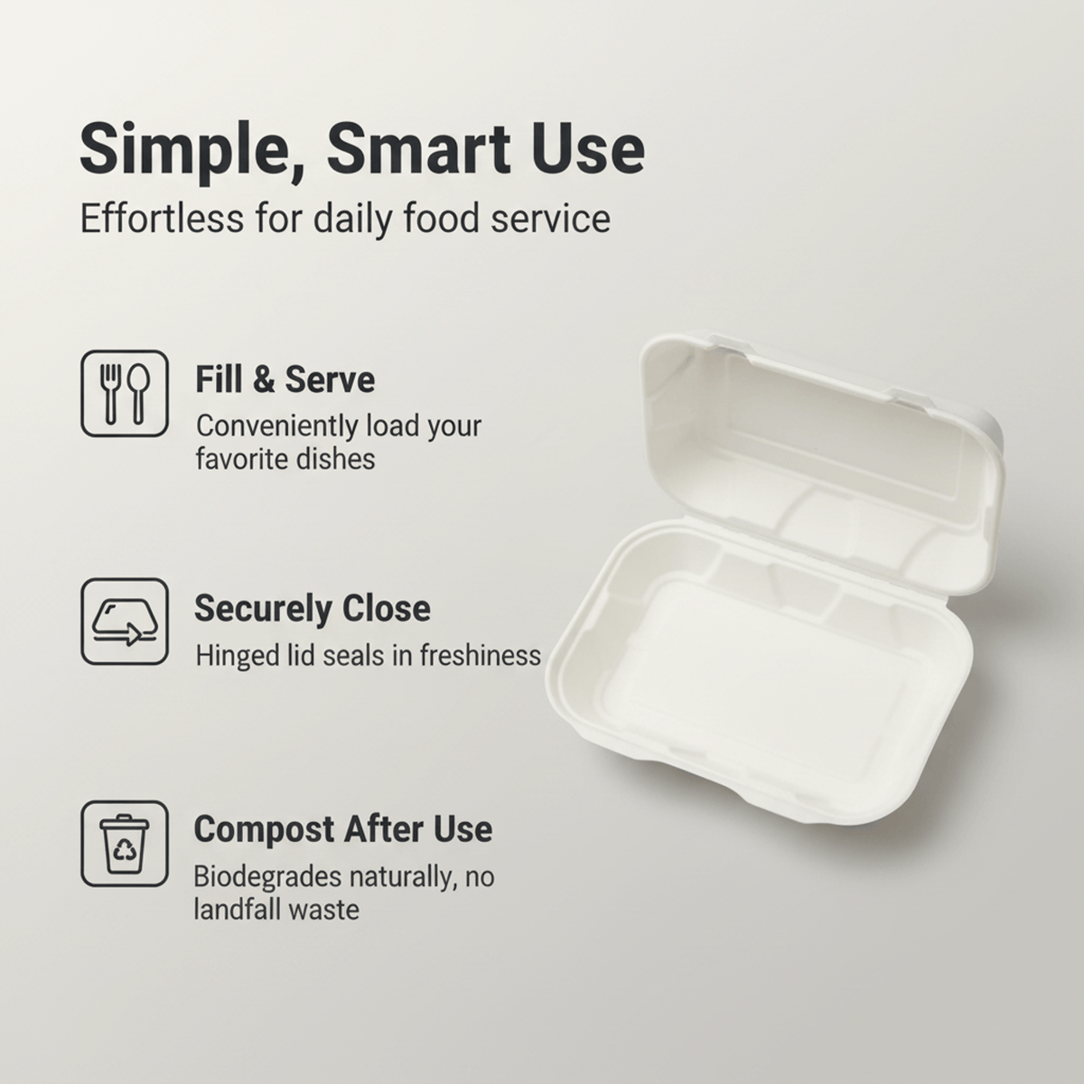 Planet Eco Corp 9 x 6 Inch Compostable Clamshell To Go Containers, Sugarcane Bagasse Takeaway Containers, Leak-Resistant, Microwave & Freezer Safe, PFAS-Free, Plastic-Free & Tree-Free Food Packaging