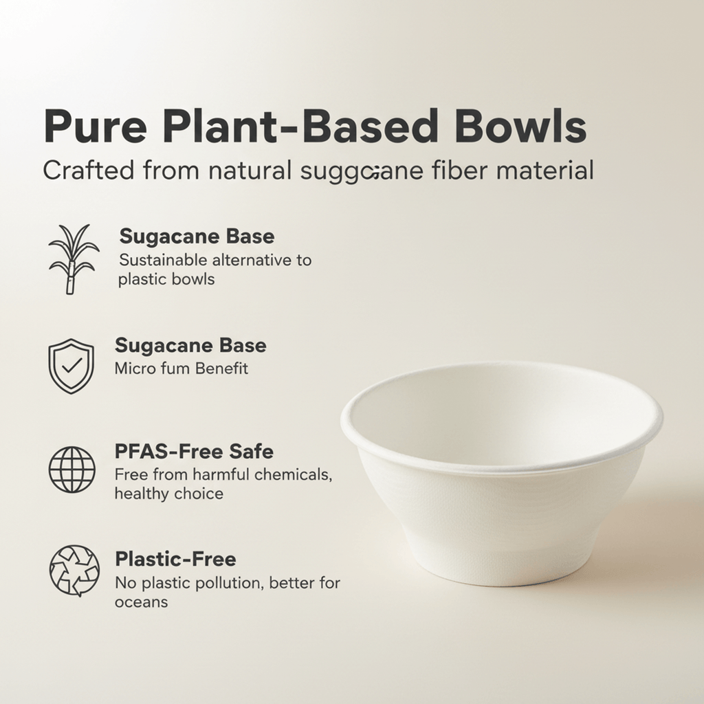 Planet Eco Corp 6 oz Compostable Small Bowls, Fruits Dessert Dip Bowl, Sugarcane Bagasse, PFAS-Free, Plastic-Free, Microwave & Freezer Safe