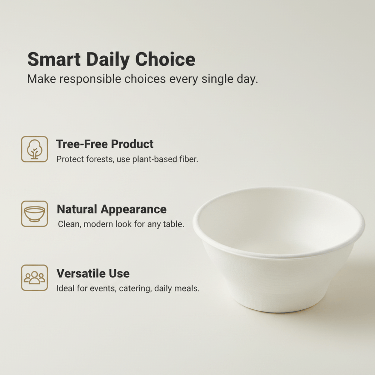 Planet Eco Corp 6 oz Compostable Small Bowls, Fruits Dessert Dip Bowl, Sugarcane Bagasse, PFAS-Free, Plastic-Free, Microwave & Freezer Safe