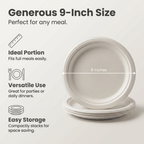 Planet Eco Corp 9 Inch Compostable Bagasse Plates, Pack of 50 – Heavy-Duty Disposable Dinnerware, PFAS-Free, Microwave Safe, Leak-Resistant & Eco-Friendly