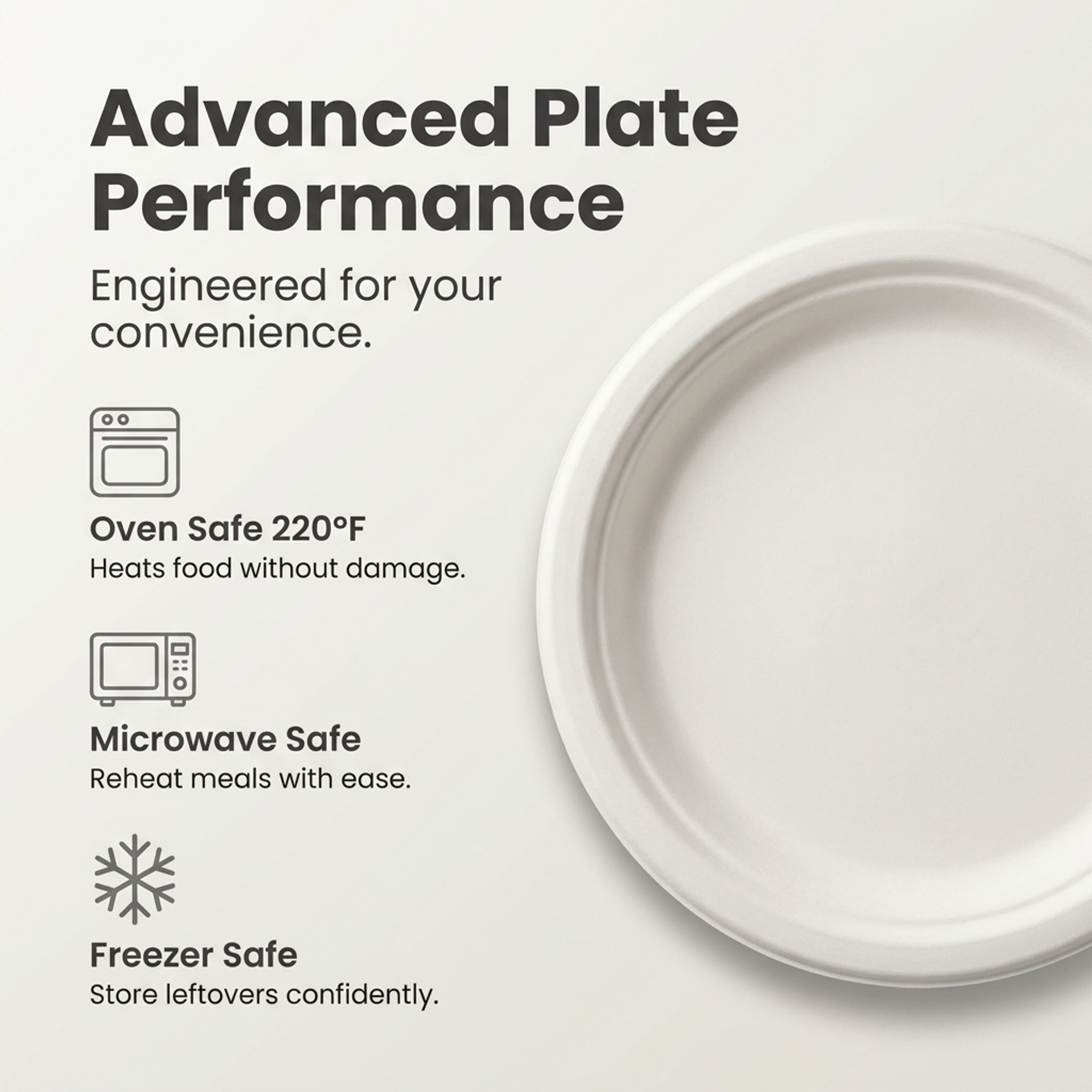 Planet Eco Corp 9 Inch Compostable Bagasse Plates, Pack of 50 – Heavy-Duty Disposable Dinnerware, PFAS-Free, Microwave Safe, Leak-Resistant & Eco-Friendly