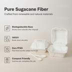 Planet Eco Corp 6 x 6 Inch Compostable Clamshell Food Containers, Pack of 50 – Sugarcane Bagasse Takeaway Boxes, Leak-Resistant, Microwave Safe, PFAS-Free, Eco-Friendly Food Containers