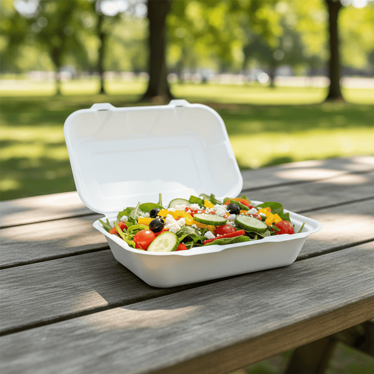 Planet Eco Corp 9 x 6 Inch Compostable Clamshell To Go Containers, Sugarcane Bagasse Takeaway Containers, Leak-Resistant, Microwave & Freezer Safe, PFAS-Free, Plastic-Free & Tree-Free Food Packaging