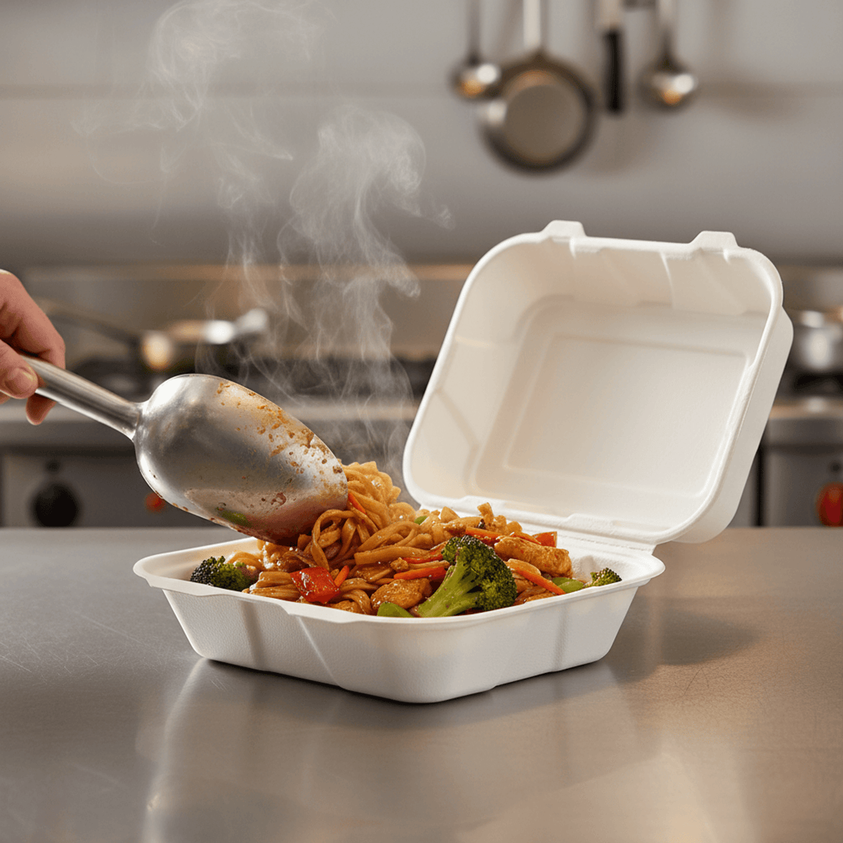 Planet Eco Corp 9 x 6 Inch Compostable Clamshell To Go Containers, Sugarcane Bagasse Takeaway Containers, Leak-Resistant, Microwave & Freezer Safe, PFAS-Free, Plastic-Free & Tree-Free Food Packaging