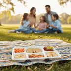Planet Eco Corp 12.5x9 inch Large 6 Compartment Compostable Meal Trays, 6CP divided plates, Sugarcane Bagasse, Heavy Duty Paper, Leak-Resistant & Oil-Resistant, Microwave & Freezer Safe, PFAS-Free