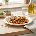 Planet Eco Corp 9 Inch Compostable Bagasse Plates, Pack of 50 – Heavy-Duty Disposable Dinnerware, PFAS-Free, Microwave Safe, Leak-Resistant & Eco-Friendly