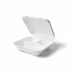 Planet Eco Corp 9 x 9 Inch 3-Compartment Compostable Clamshell To Go Containers, Sugarcane Bagasse Takeaway Containers, Leak-Resistant, Microwave Safe, PFAS-Free, Plastic-Free & Tree-Free Food Packaging