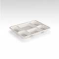 Planet Eco Corp 12.5x9 inch Large 6 Compartment Compostable Meal Trays, 6CP divided plates, Sugarcane Bagasse, Heavy Duty Paper, Leak-Resistant & Oil-Resistant, Microwave & Freezer Safe, PFAS-Free