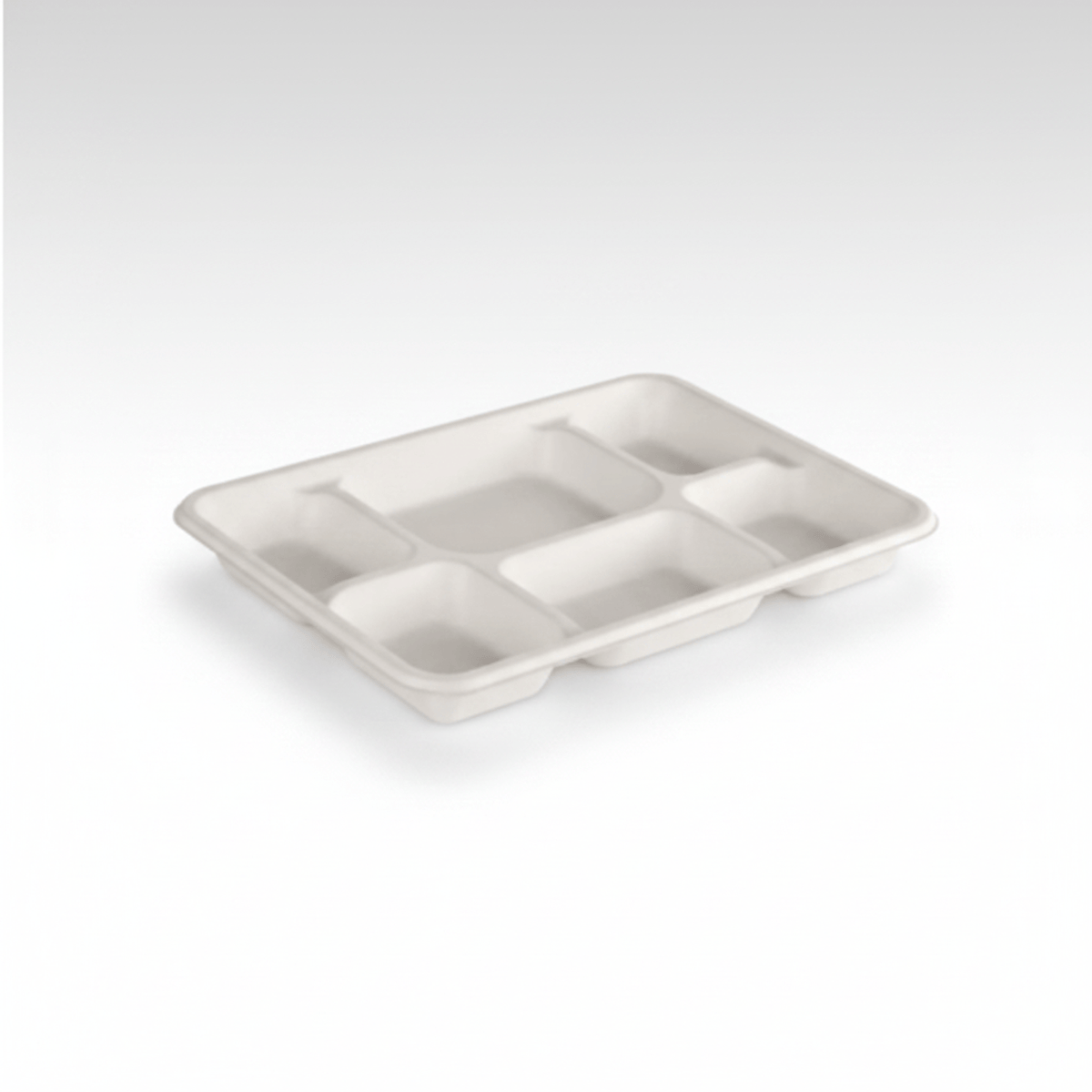 Planet Eco Corp 12.5x9 inch Large 6 Compartment Compostable Meal Trays, 6CP divided plates, Sugarcane Bagasse, Heavy Duty Paper, Leak-Resistant & Oil-Resistant, Microwave & Freezer Safe, PFAS-Free