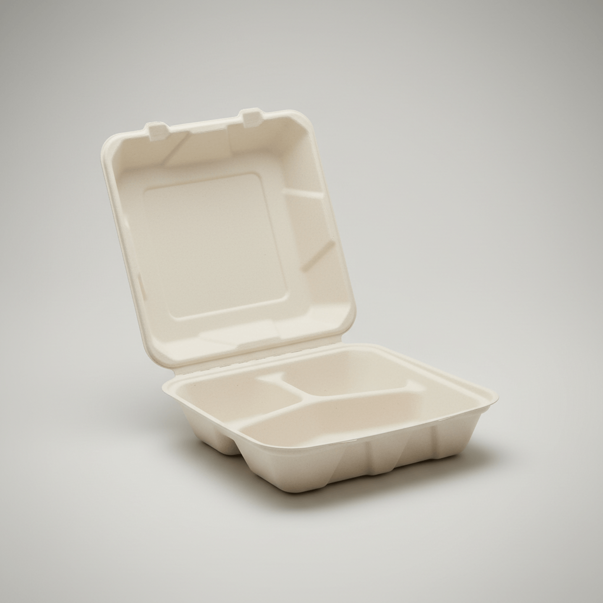 Planet Eco Corp 3-Compartment Compostable Clamshell Food Containers 9x9 Inch – Pack of 50 – Sugarcane Bagasse, Leak-Resistant, Microwave Safe, Eco-Friendly Takeaway Box for Meal Prep & Catering