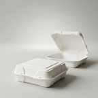 Planet Eco Corp 9x9 Inch Compostable Clamshell Food Containers - 50 Pack, Sugarcane Bagasse, Leak-Resistant, Microwave Safe, Eco-Friendly Takeaway Food Boxes, PFAS-Free & Biodegradable