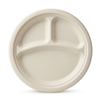 Planet Eco Corp | 10 Inch 3-Compartment Compostable Plates | Pack of 50