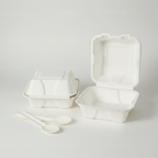 Planet Eco Corp 6 x 6 Inch Compostable Clamshell Food Containers, Pack of 50 – Sugarcane Bagasse Takeaway Boxes, Leak-Resistant, Microwave Safe, PFAS-Free, Eco-Friendly Food Containers