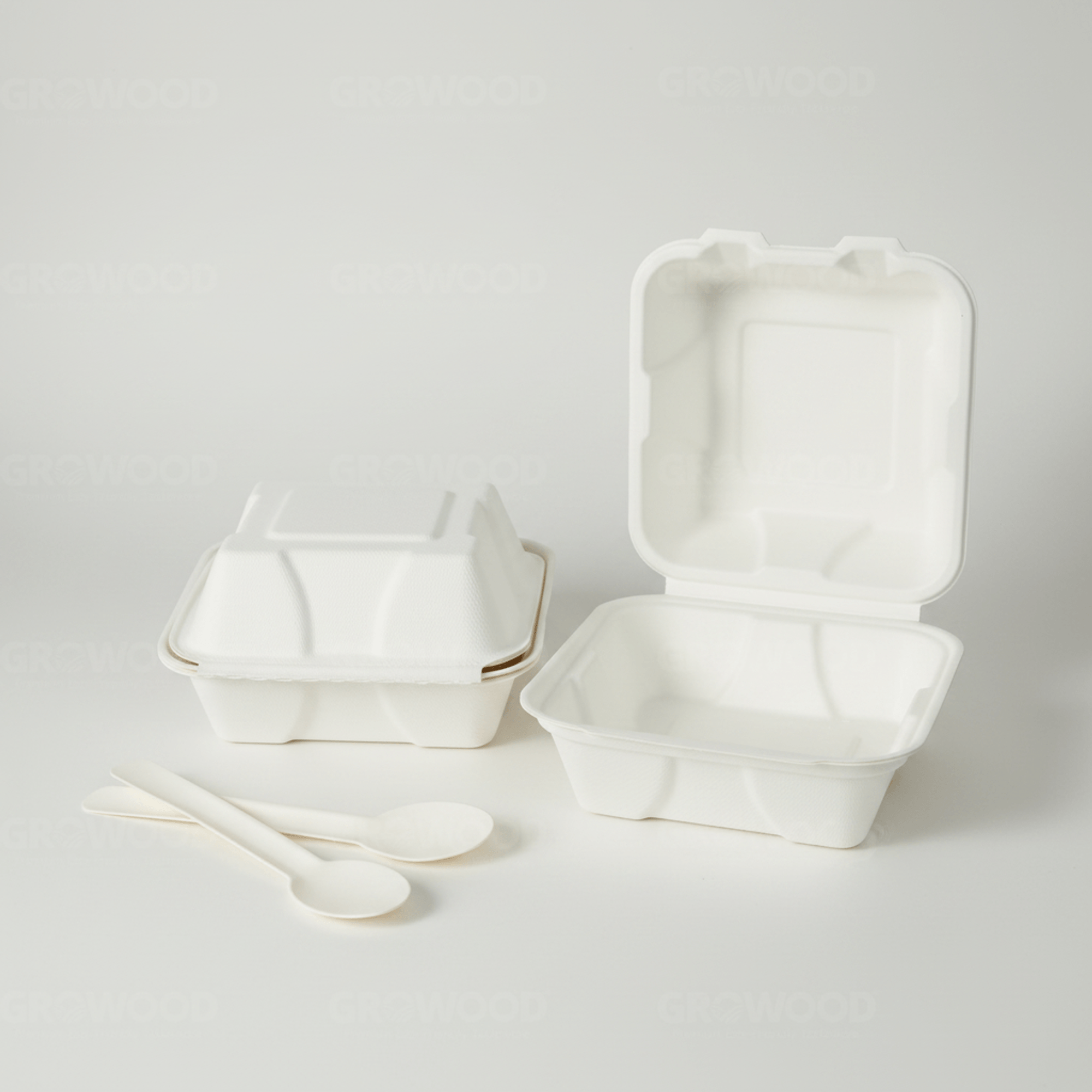 Planet Eco Corp 6 x 6 Inch Compostable Clamshell Food Containers, Pack of 50 – Sugarcane Bagasse Takeaway Boxes, Leak-Resistant, Microwave Safe, PFAS-Free, Eco-Friendly Food Containers