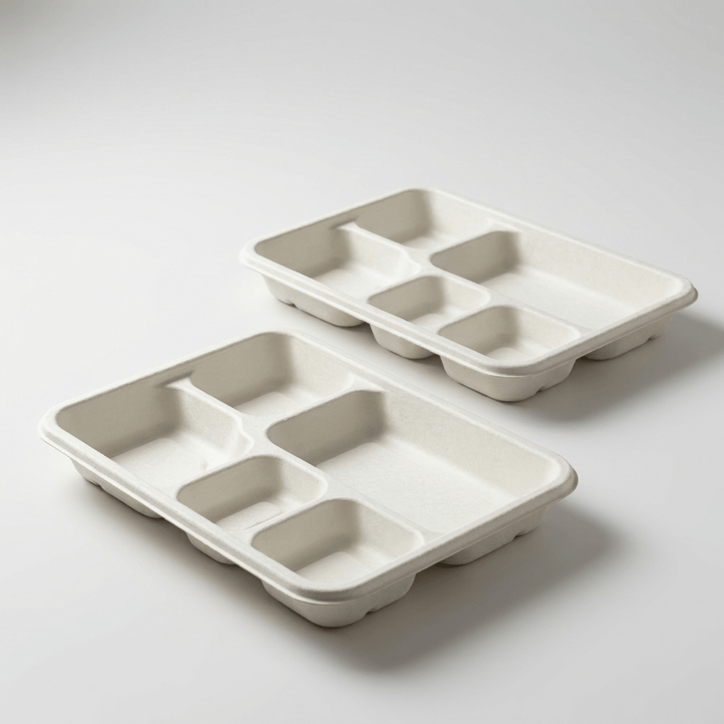 Planet Eco Corp | 5-Compartment 11 Inch Compostable Meal Tray | 50 Pack