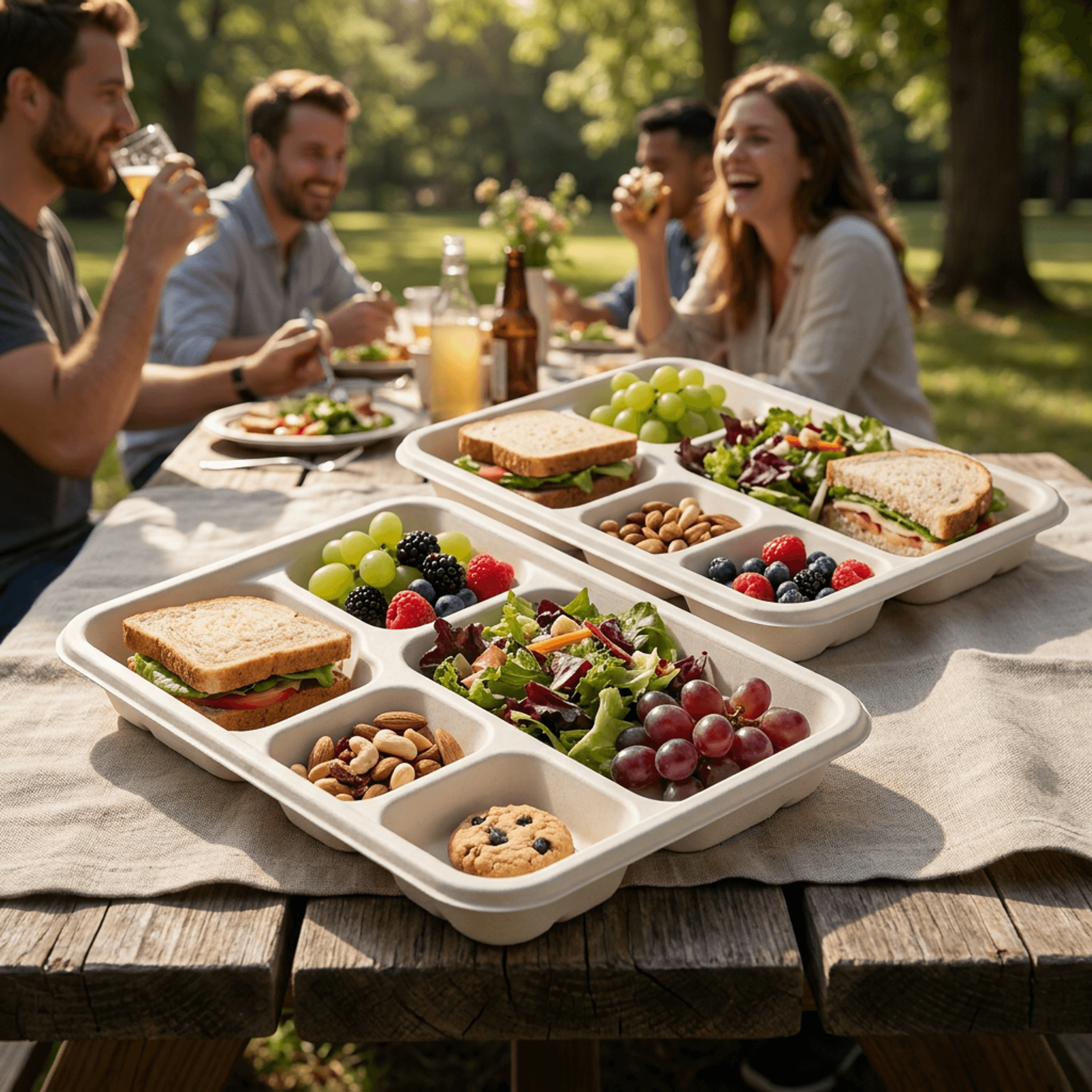 Planet Eco Corp | 5-Compartment 11 Inch Compostable Meal Tray | 50 Pack