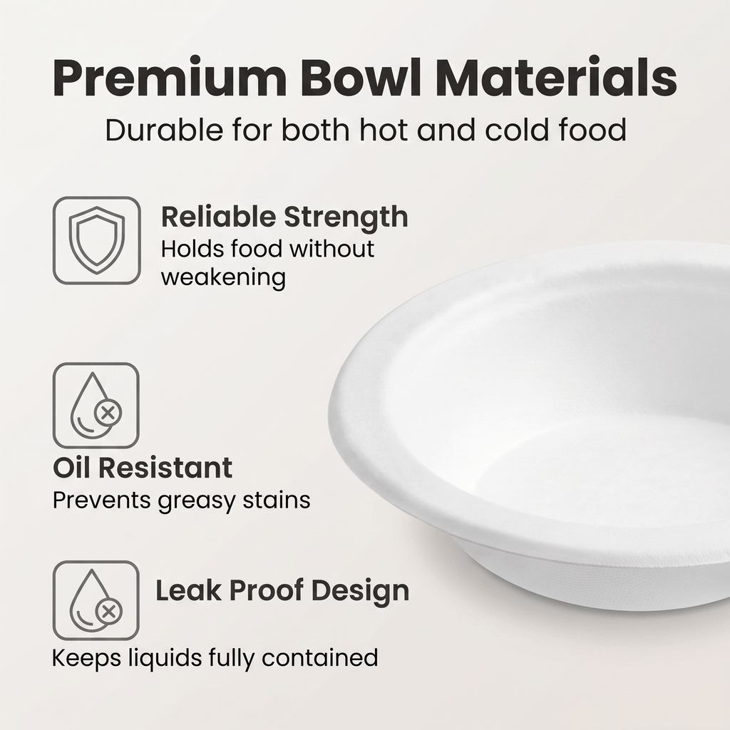 Planet Eco Corp 8 oz Compostable Small Bowls for sides sauces condiments kids meal, Sugarcane Bagasse, PFAS-Free, Plastic-Free, Microwave & Freezer Safe