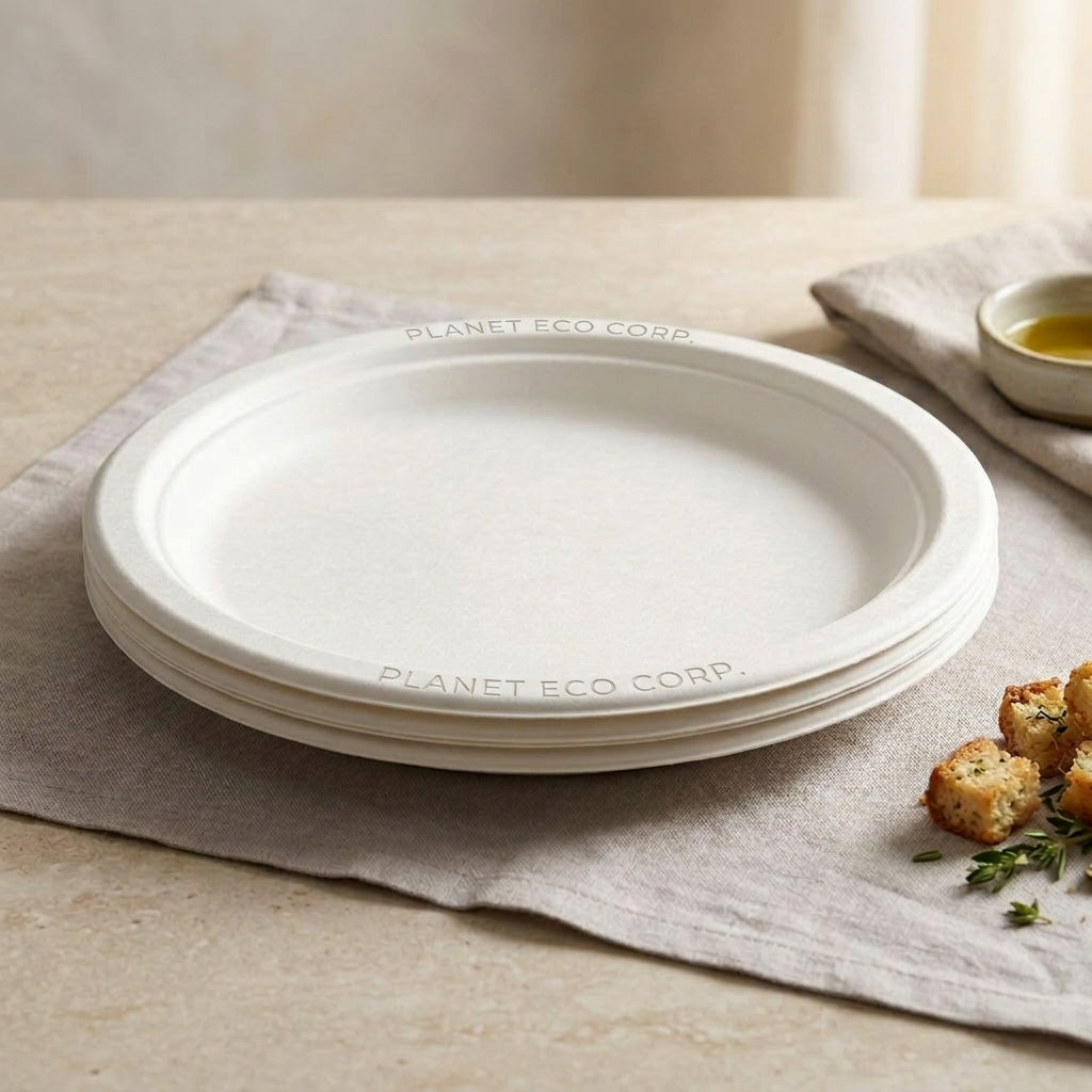 Eco Corp 10" Round Plate - 100% certified compostable