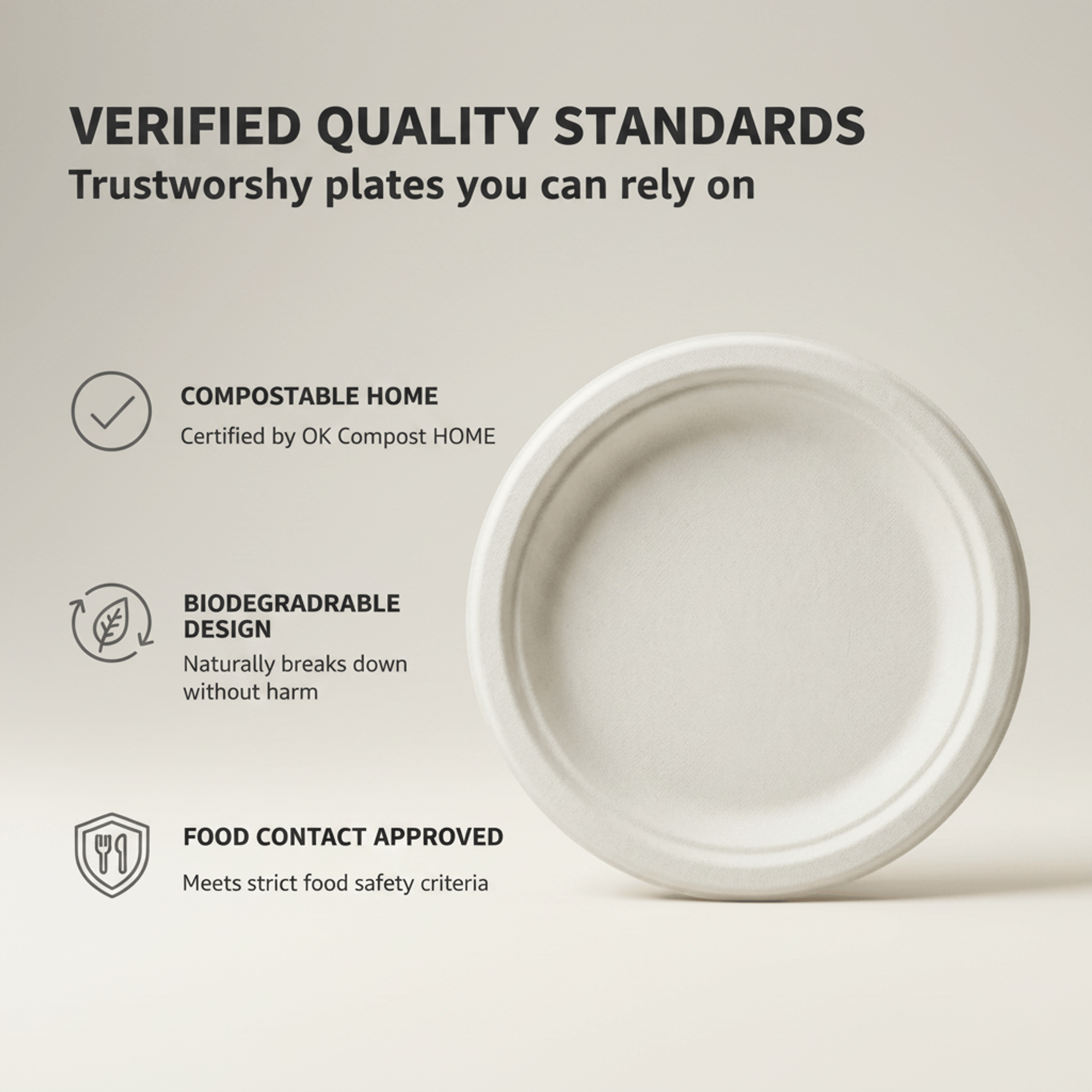 Planet Eco Corp 12 Inch Compostable Round Plates - 50 Pack Sugarcane Bagasse Dinnerware - Eco-Friendly, Heavy Duty, Microwave Safe Disposable Plates