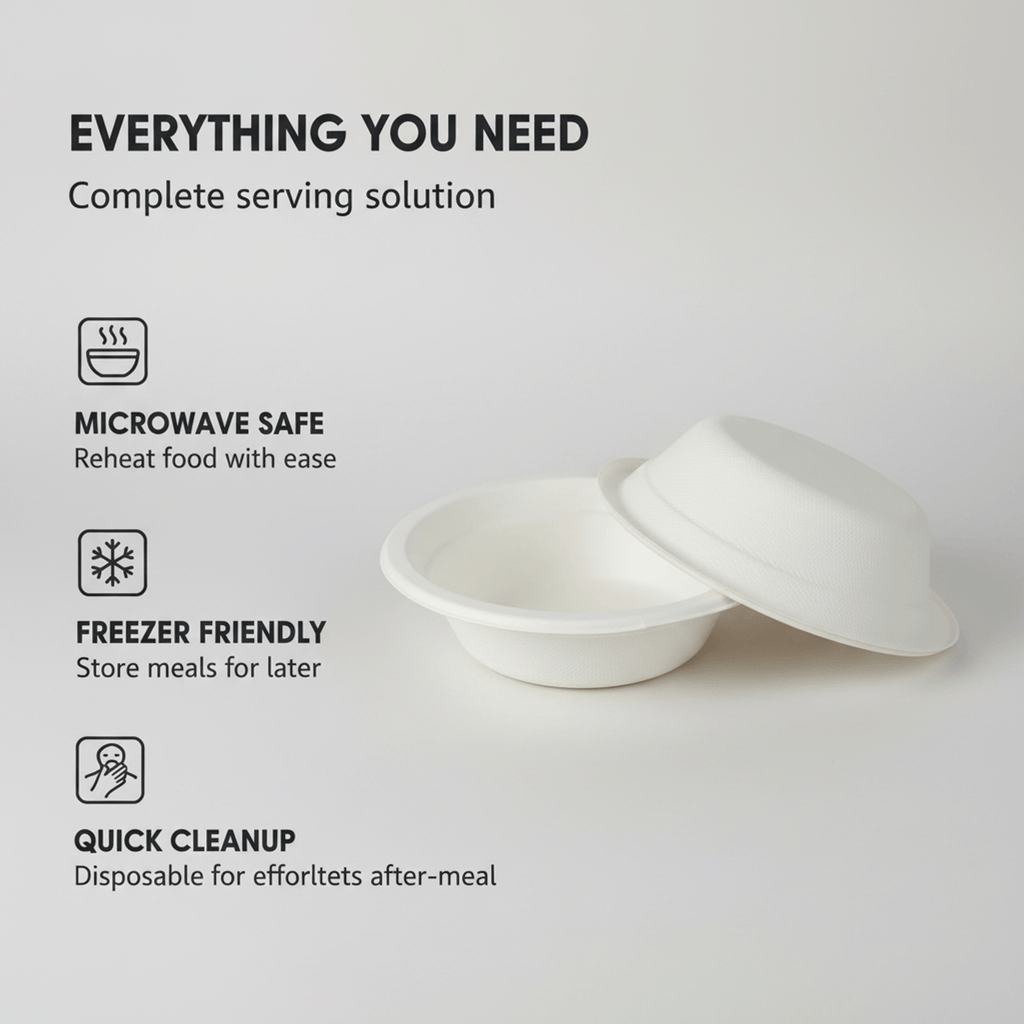 Planet Eco 12 OZ/360 ML Sugarcane Bagasse Bowl – Compostable Disposable Bowl