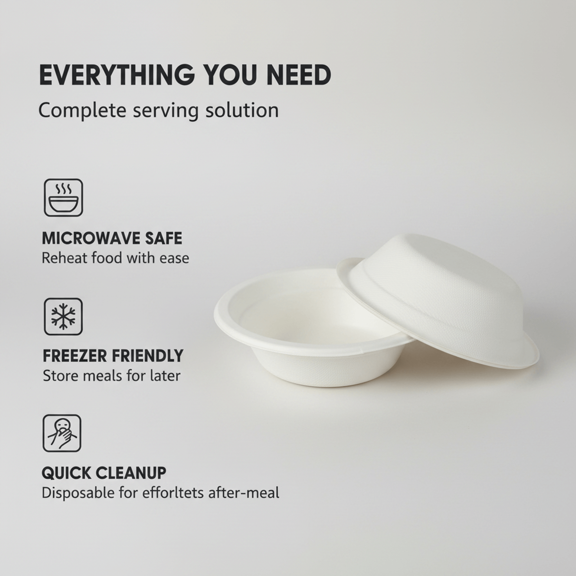 Planet Eco 12 OZ/360 ML Sugarcane Bagasse Bowl – Compostable Disposable Bowl