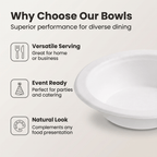 Planet Eco Corp 8 oz Compostable Small Bowls for sides sauces condiments kids meal, Sugarcane Bagasse, PFAS-Free, Plastic-Free, Microwave & Freezer Safe