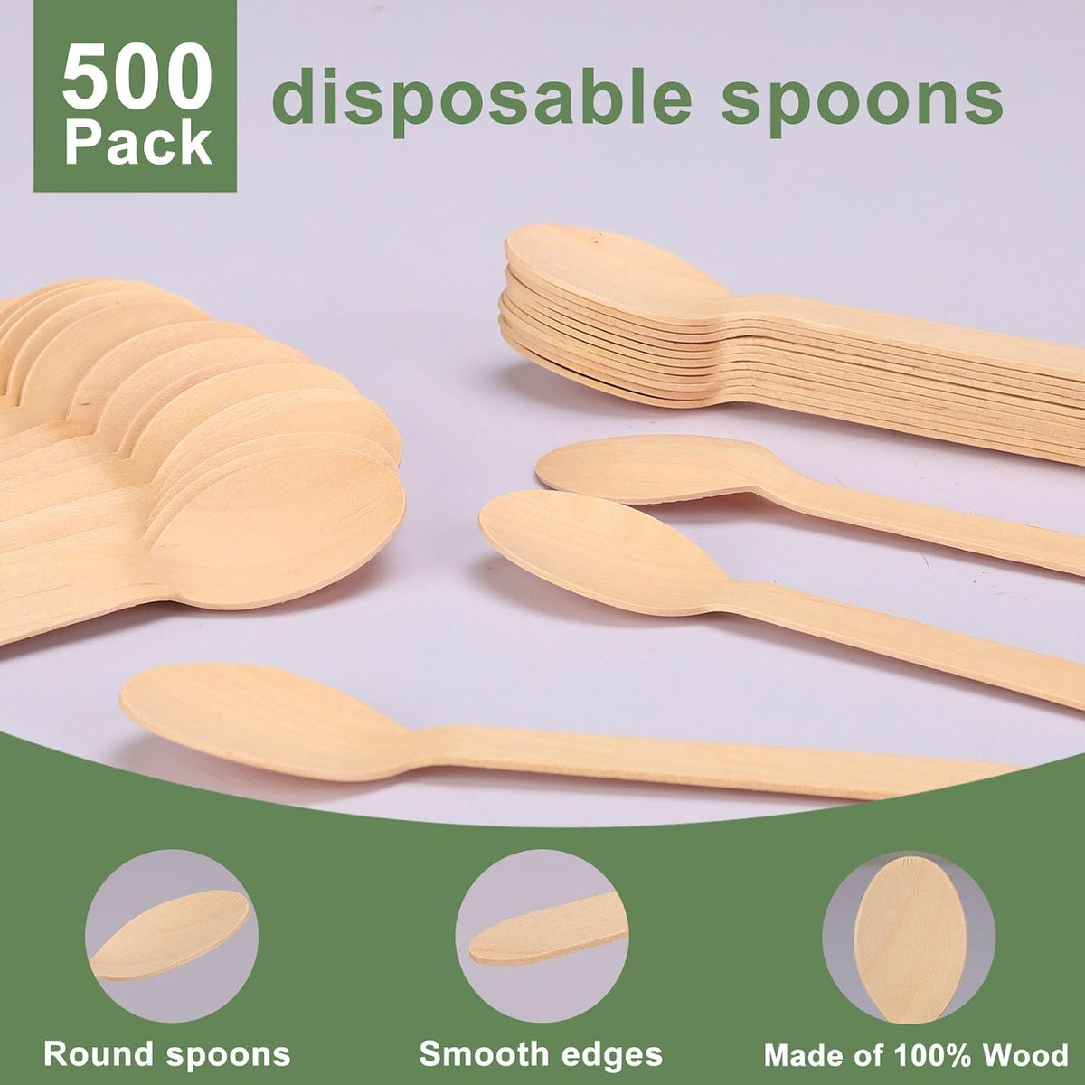 Planet Eco Corp | Strong Bagasse Table Spoons | Compostable, Biodegradable & Plastic-Free